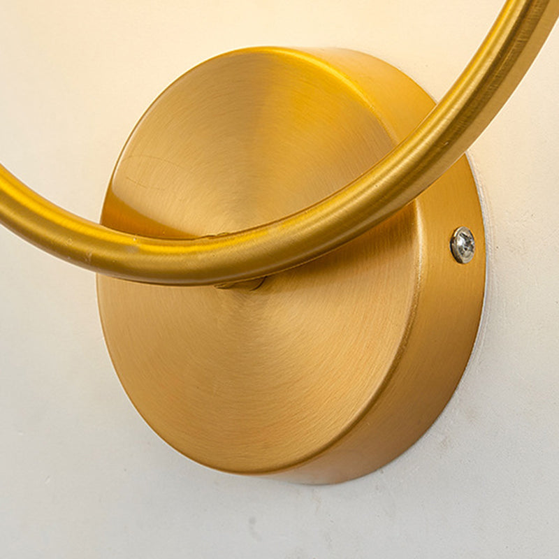 Metal Ring Minimalism Wall Light Nordic Style Glass Orb Shade Sconce Lights for Living Room Corridor