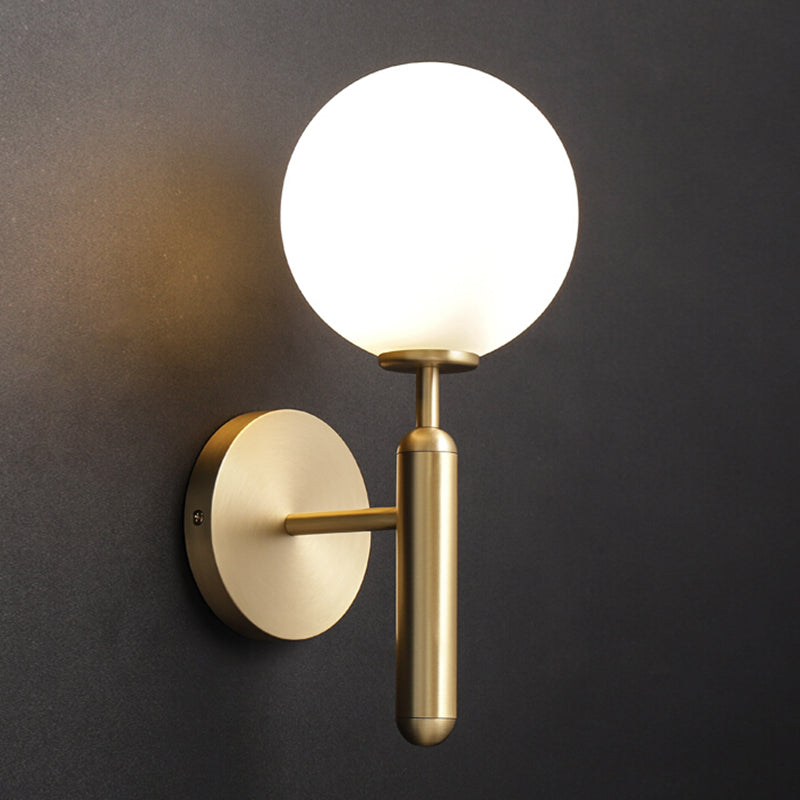 Modern Minimalist Style Global Wall Lighting Fixtures Metal 1 Light Wall Lights with Glass Shade