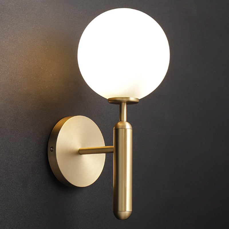 Modern Minimalist Style Global Wall Lighting Fixtures Metal 1 Light Wall Lights with Glass Shade