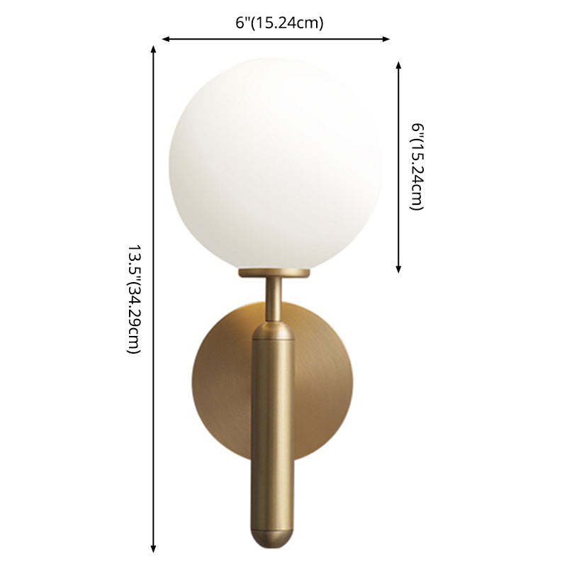 Modern Minimalist Style Global Wall Lighting Fixtures Metal 1 Light Wall Lights with Glass Shade