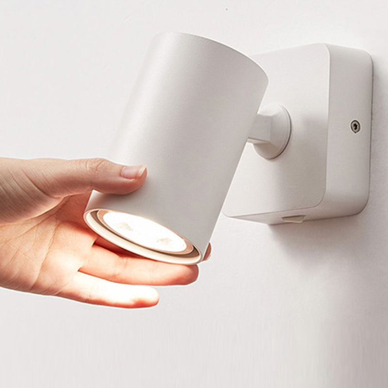 Moderno moderno muro in stile cilindro monte leggero metallo 1 flioncini per parete per camera da letto