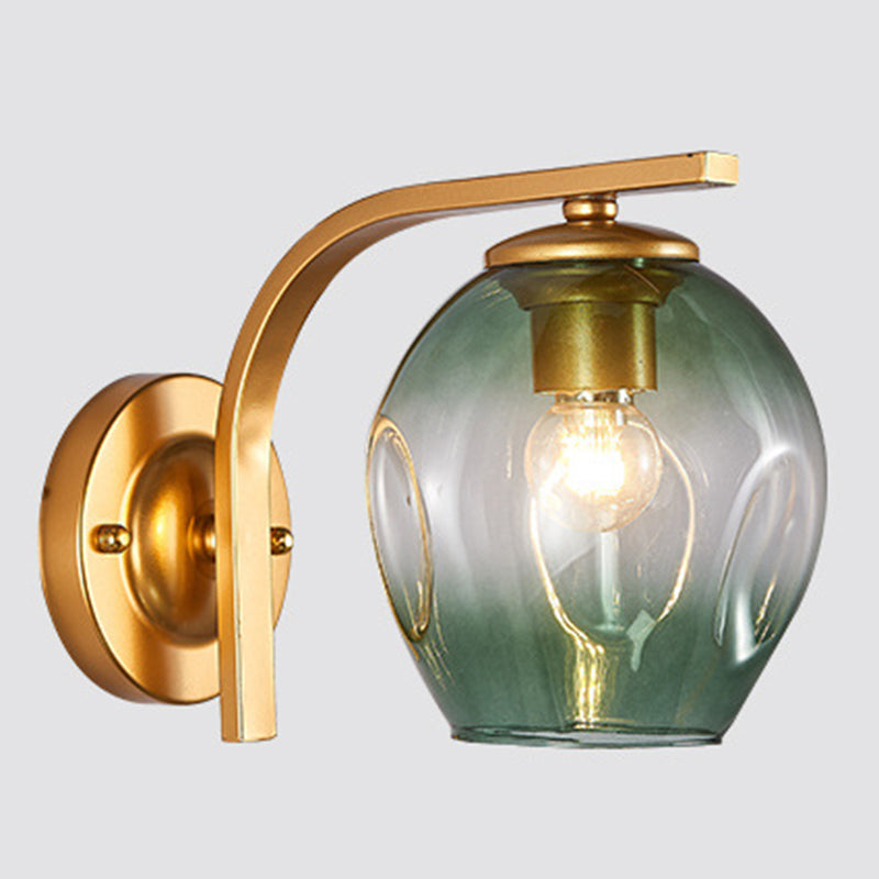 Gradient Color Concave Glass Wall Lamp 1-Light Contemporary Simplicity Style Wall Mounted Light for Hallway