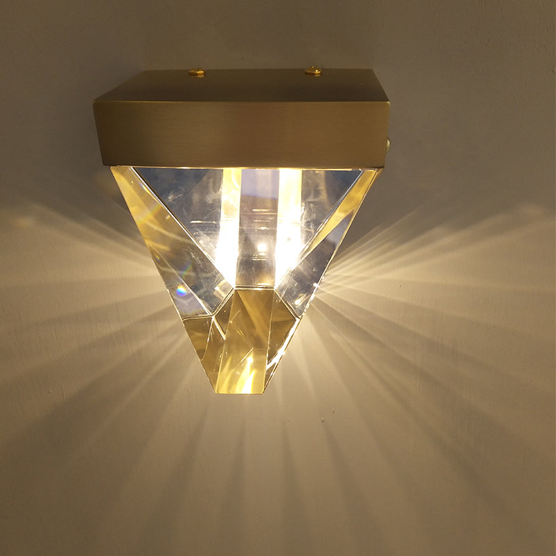 Modern Minimalist Geometric Wall Lighting Fixtures Crystal 1 Light Wall Sconces for Bedroom