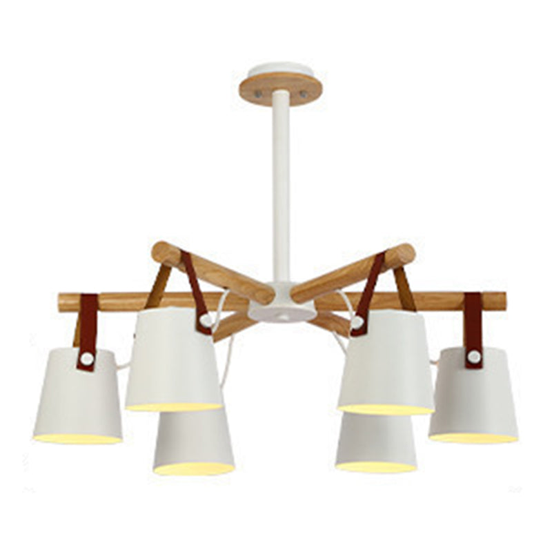 Luce a ciondolo sputnik in legno in stile moderno in ferro battuto in ferro battuto lampadario per soggiorno