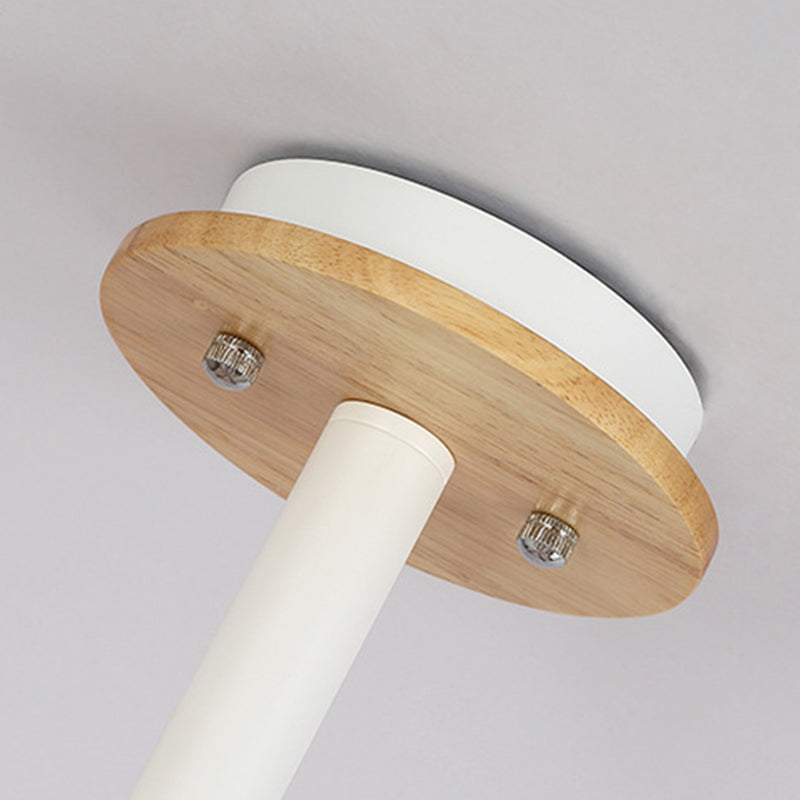 Luce a ciondolo sputnik in legno in stile moderno in ferro battuto in ferro battuto lampadario per soggiorno