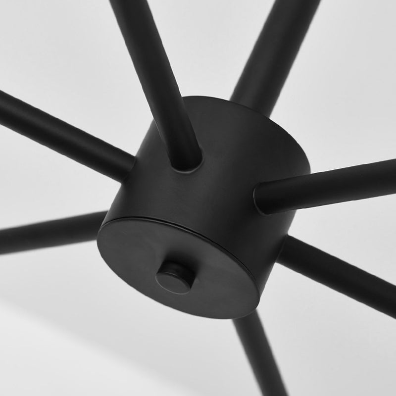 Luz colgante LED de hierro forjado Sputnik en moderna luz de techo de interior de estilo creativo con decoración de madera