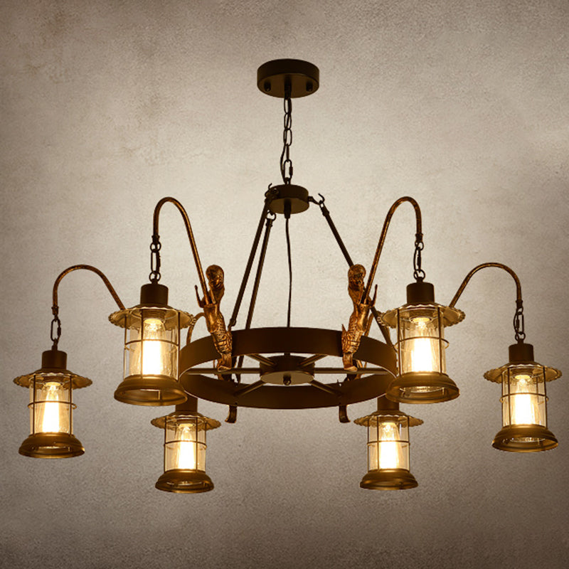Metal Pendant Lighting Fixture Vintage Black Shaded Restaurant Chandelier Pendant Light