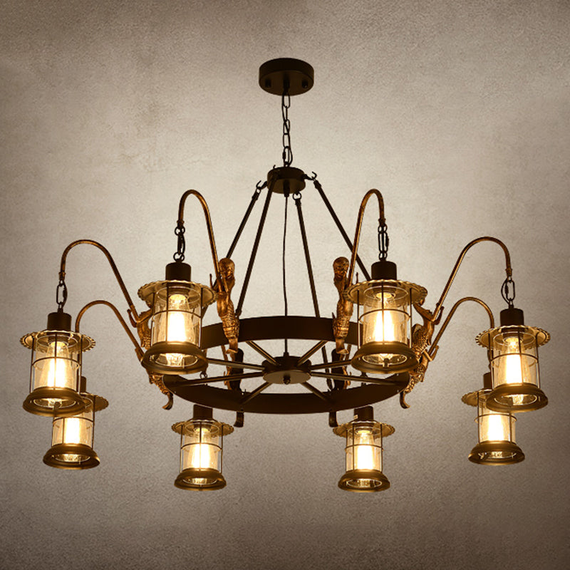 Metal Pendant Lighting Fixture Vintage Black Shaded Restaurant Chandelier Pendant Light
