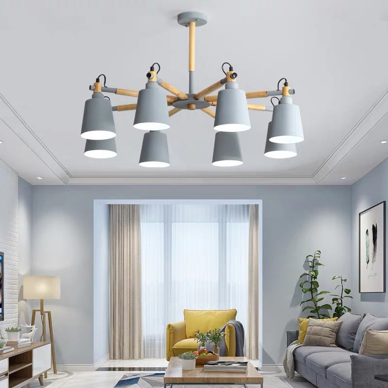 Wrought Iron Sputnik Pendant Light in Modern Simplicity Macaron Ceiling Light for Living Room