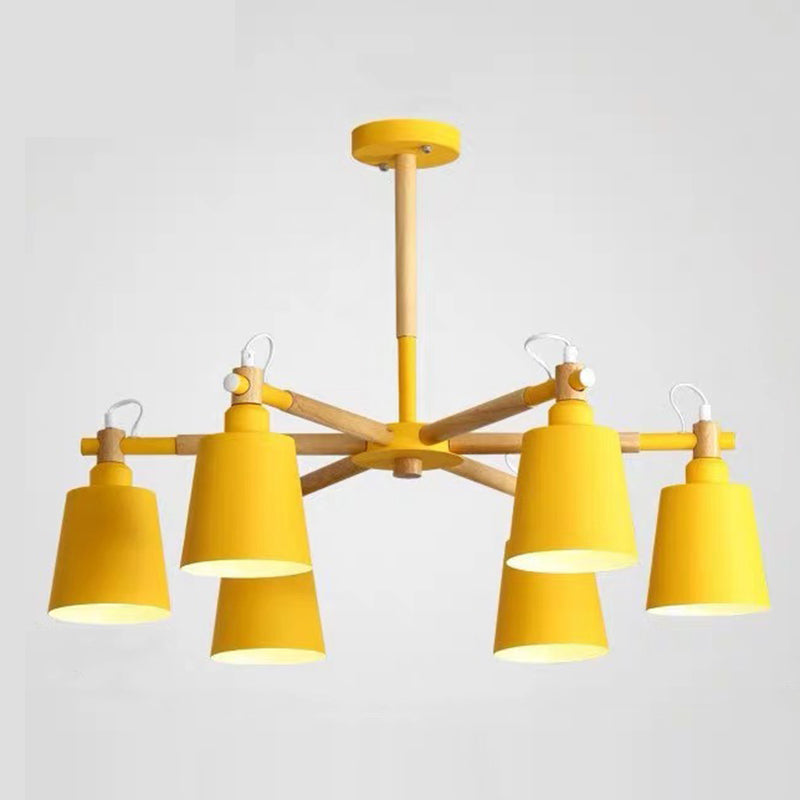 Wrought Iron Sputnik Pendant Light in Modern Simplicity Macaron Ceiling Light for Living Room