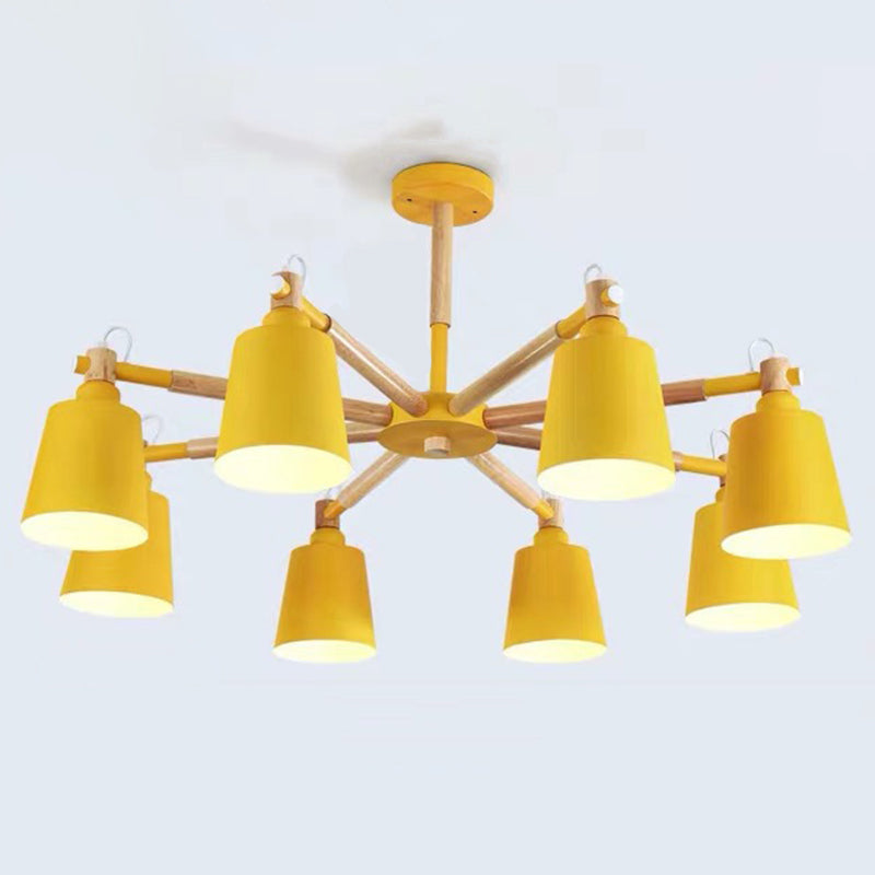 Wrought Iron Sputnik Pendant Light in Modern Simplicity Macaron Ceiling Light for Living Room