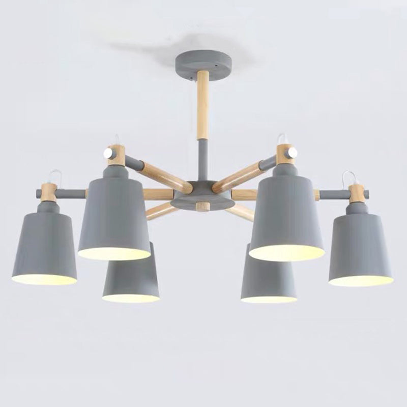 Wrought Iron Sputnik Pendant Light in Modern Simplicity Macaron Ceiling Light for Living Room