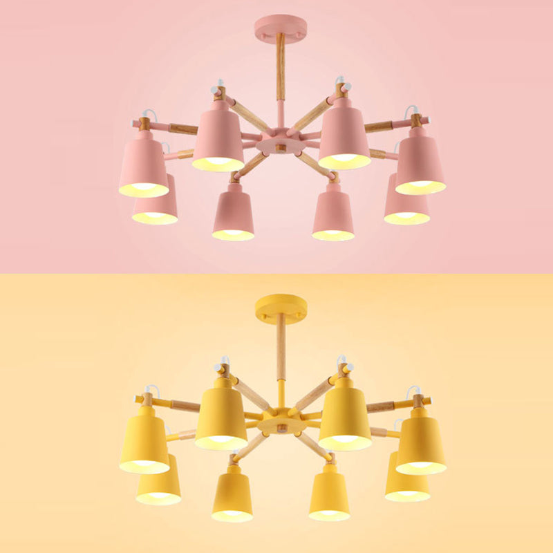 Wrought Iron Sputnik Pendant Light in Modern Simplicity Macaron Ceiling Light for Living Room