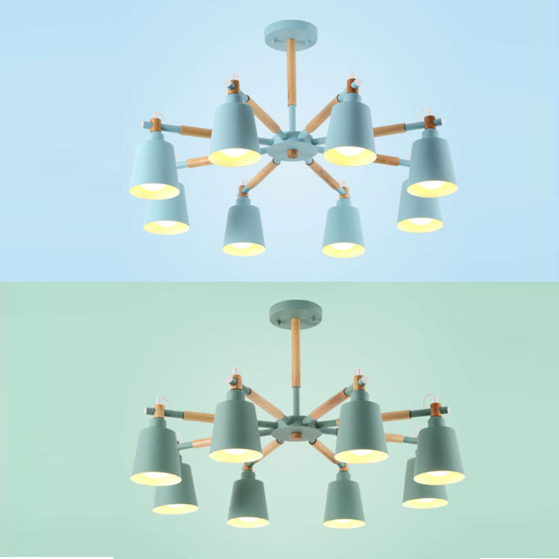 Wrought Iron Sputnik Pendant Light in Modern Simplicity Macaron Ceiling Light for Living Room