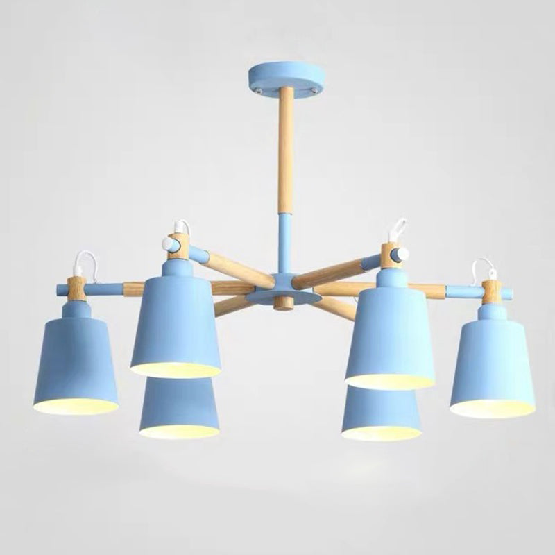 Wrought Iron Sputnik Pendant Light in Modern Simplicity Macaron Ceiling Light for Living Room