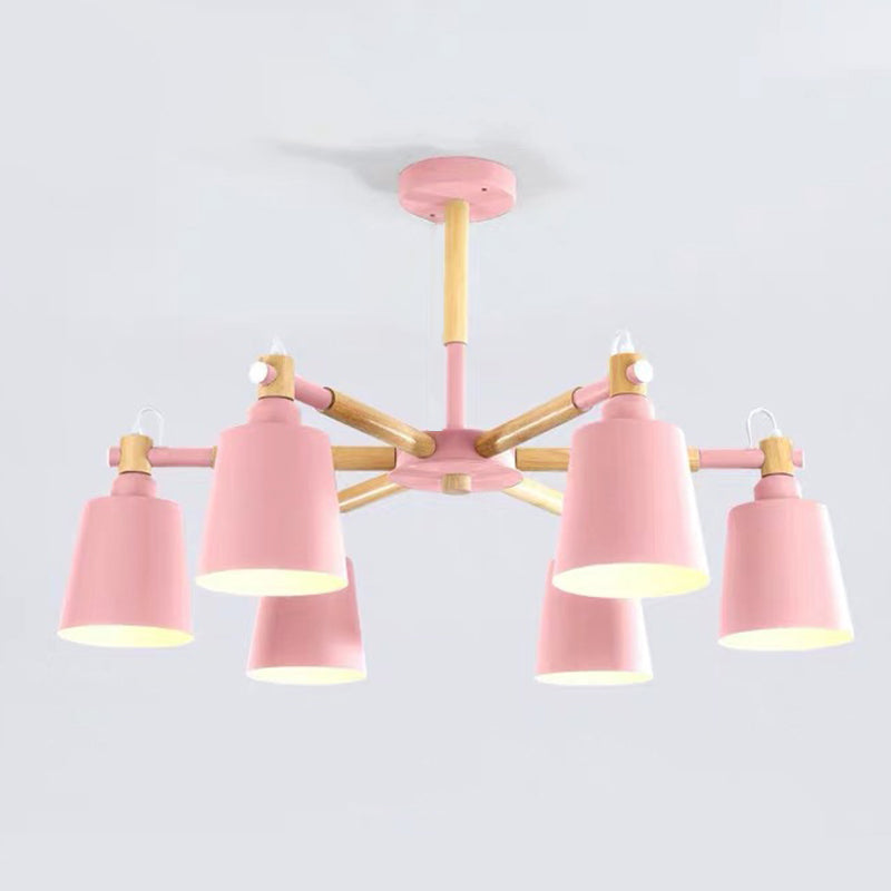 Wrought Iron Sputnik Pendant Light in Modern Simplicity Macaron Ceiling Light for Living Room