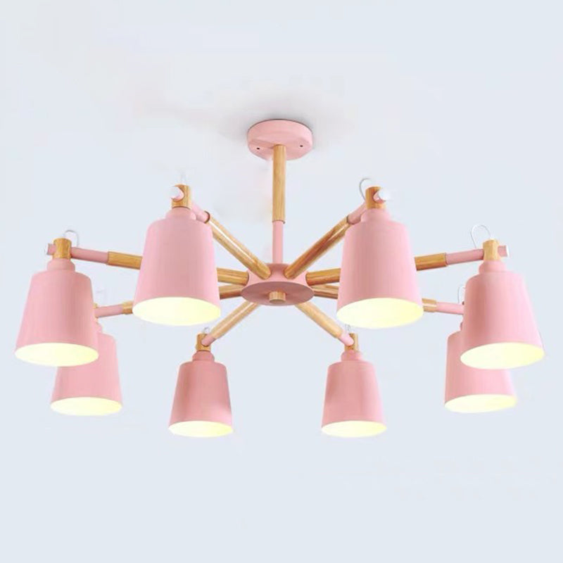 Wrought Iron Sputnik Pendant Light in Modern Simplicity Macaron Ceiling Light for Living Room