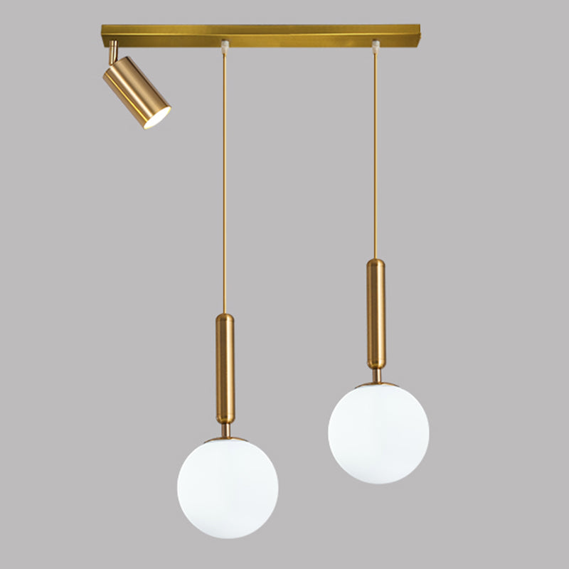 Kogelcluster hanger Modern Opaline Glass Restaurant Hanglamp met spotlight