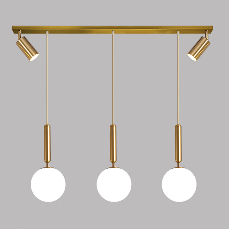 Kogelcluster hanger Modern Opaline Glass Restaurant Hanglamp met spotlight