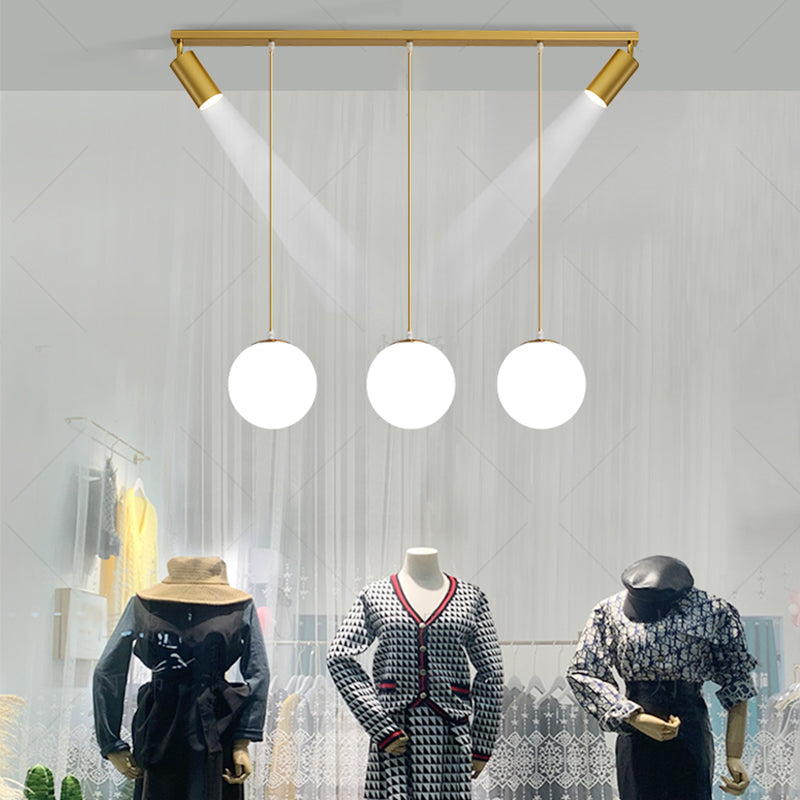 Kogelcluster hanger Modern Opaline Glass Restaurant Hanglamp met spotlight