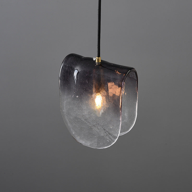 Gradiënt rookglasschaalvormige hanger postmodern 1-licht messing schorsingslicht voor restaurant voor restaurant