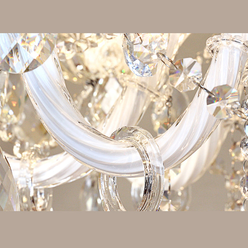 Clear Beveled K9 Crystal Ceiling Hung Fixtures Candlestick Traditional Style Chandelier Lamp