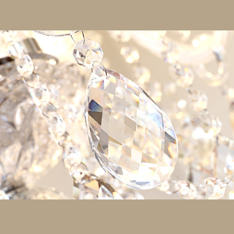 Clear Beveled K9 Crystal Ceiling Hung Fixtures Candlestick Traditional Style Chandelier Lamp