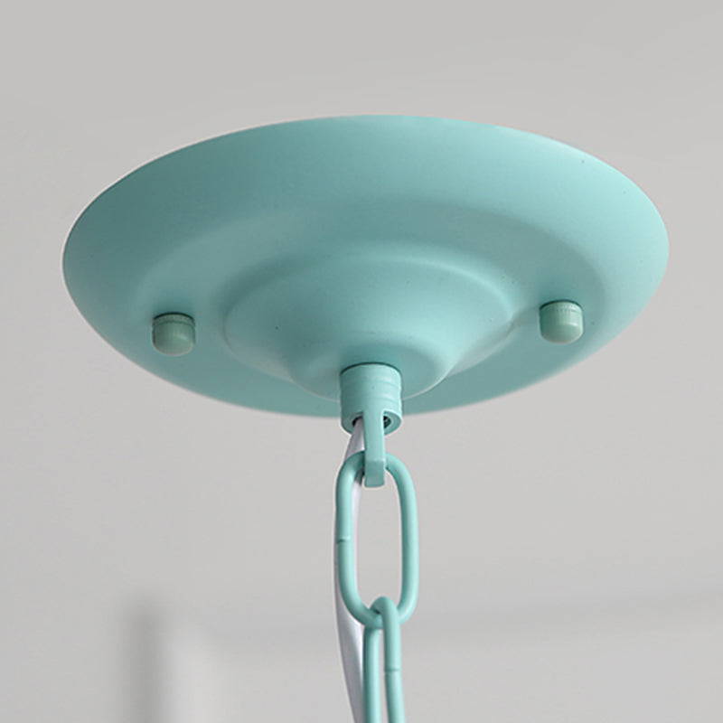 Modern Macaron Style 8-ligths Chandelier Lamp Flower Shade Simplicity Pendant Light for Bedroom