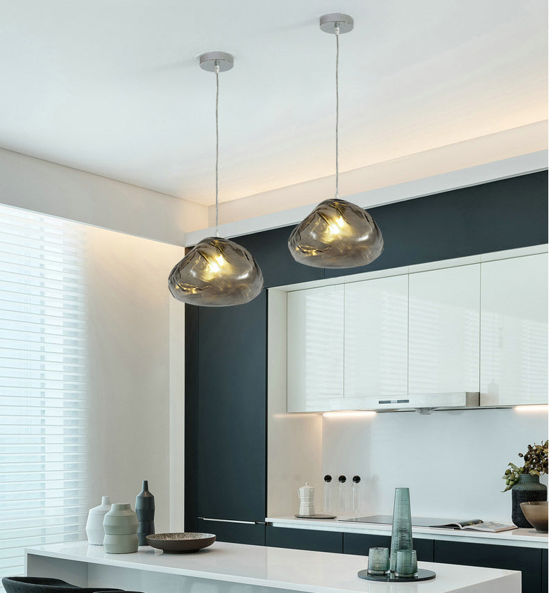 Lámpara de vidrio colgante con forma de colgante en forma de nube de estilo de diseñador lámpara de trabajo de restaurantes de 1 luces