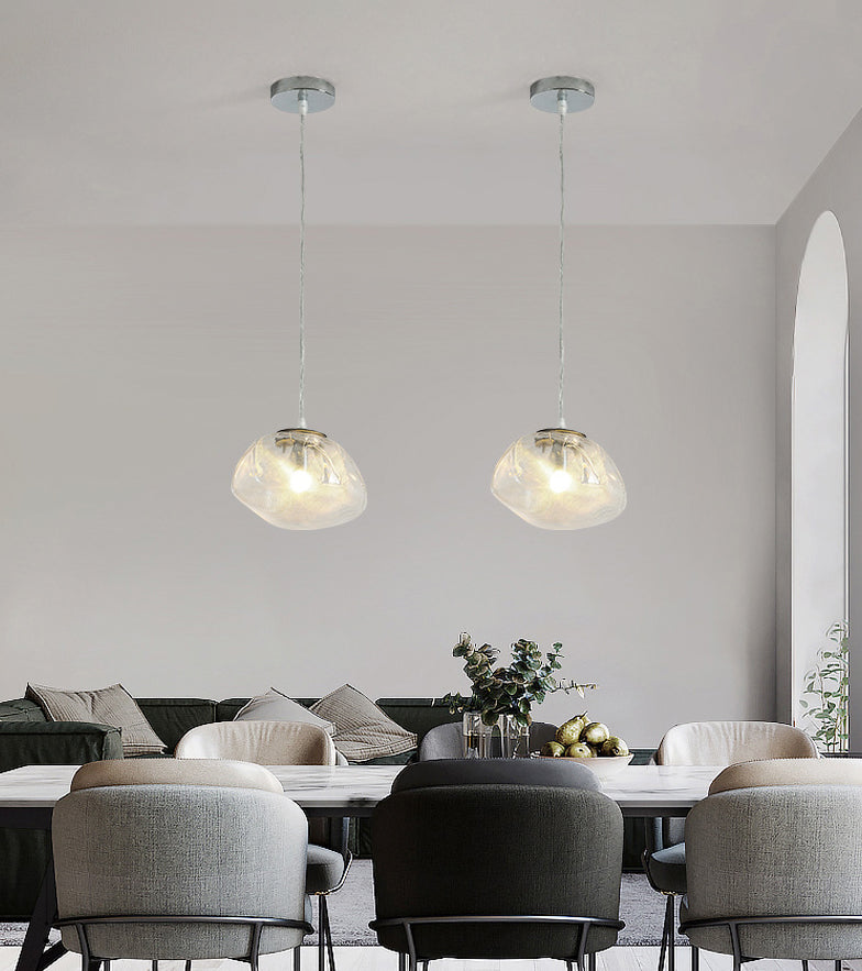 Lámpara de vidrio colgante con forma de colgante en forma de nube de estilo de diseñador lámpara de trabajo de restaurantes de 1 luces