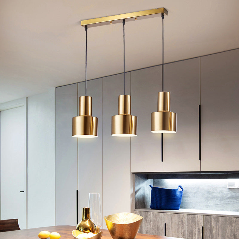 Gold Plated 3-Light Pendant Light Post-modern Metal Hanging Light Fixture for Dining Room