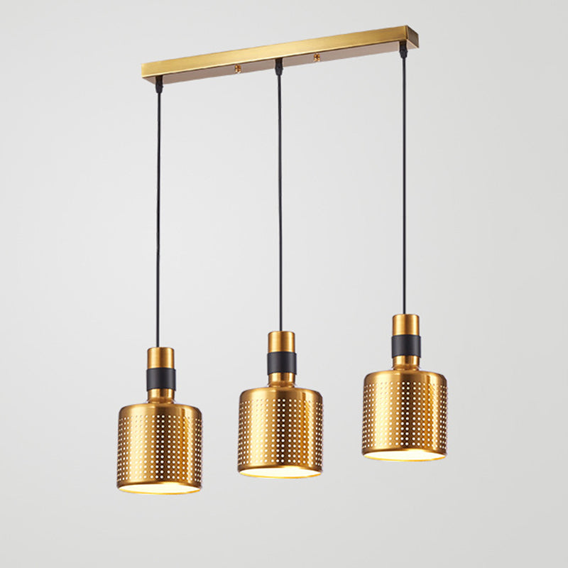 Gold Plated 3-Light Pendant Light Post-modern Metal Hanging Light Fixture for Dining Room