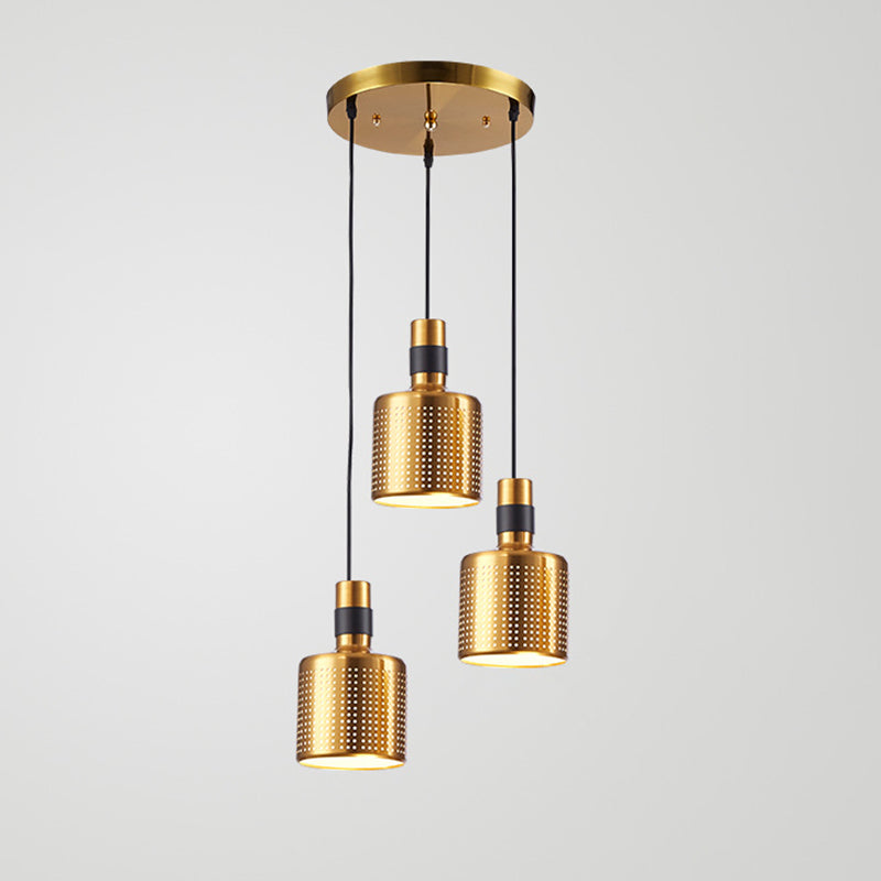 Gold Plated 3-Light Pendant Light Post-modern Metal Hanging Light Fixture for Dining Room