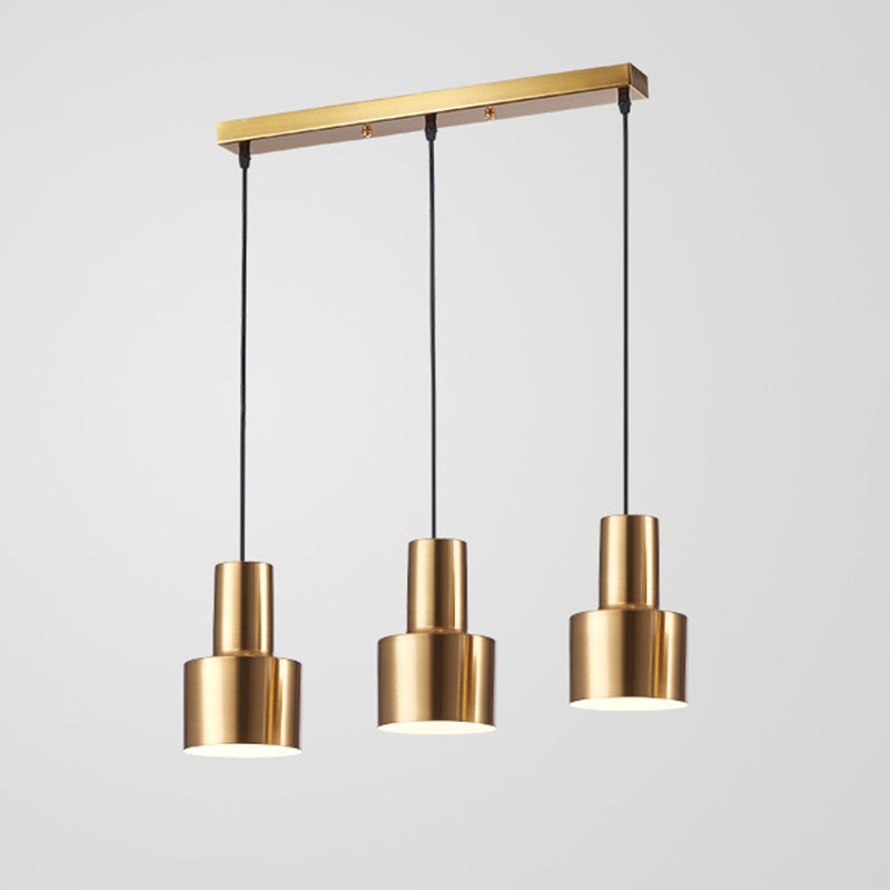 Gold Plated 3-Light Pendant Light Post-modern Metal Hanging Light Fixture for Dining Room