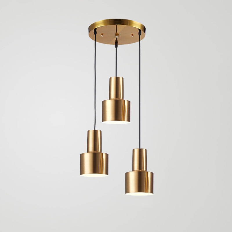 Gold Plated 3-Light Pendant Light Post-modern Metal Hanging Light Fixture for Dining Room