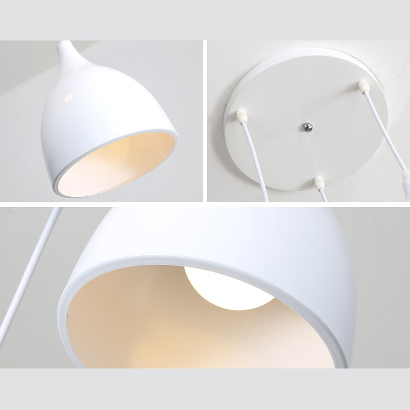 Witglas schaduw 3 lichten hanglampverlichting moderne chroom afwerking plafondarmatuur voor eetkamer