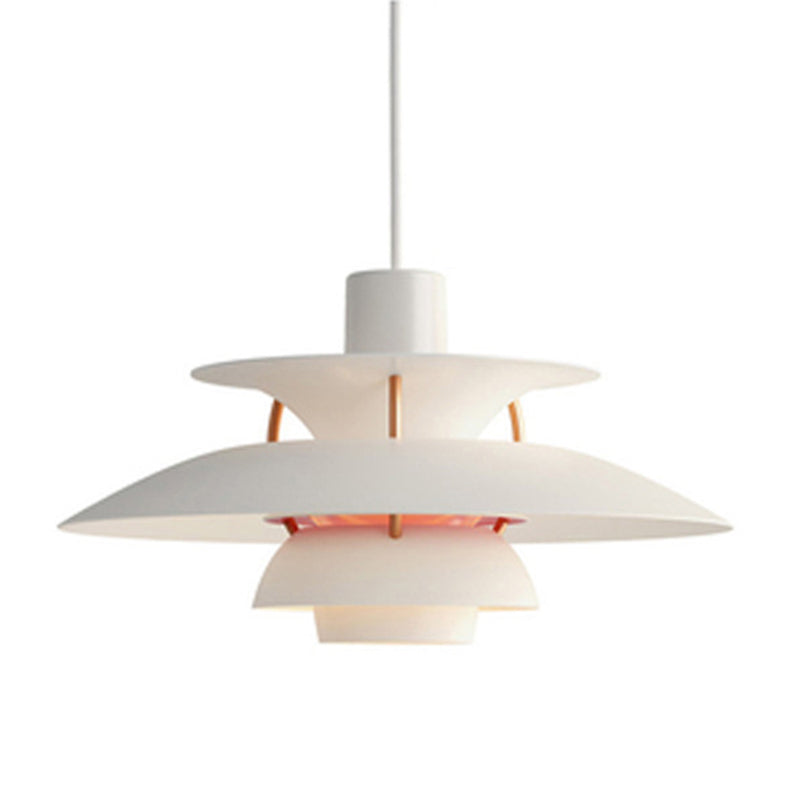 Multilayer Pendant Light Fixture Macaron Aluminum 1-Light Living Room Hanging Light