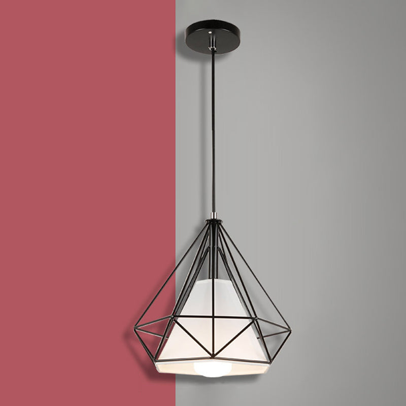 Plafonds de pendentif à cage diamant à 1 lumière
