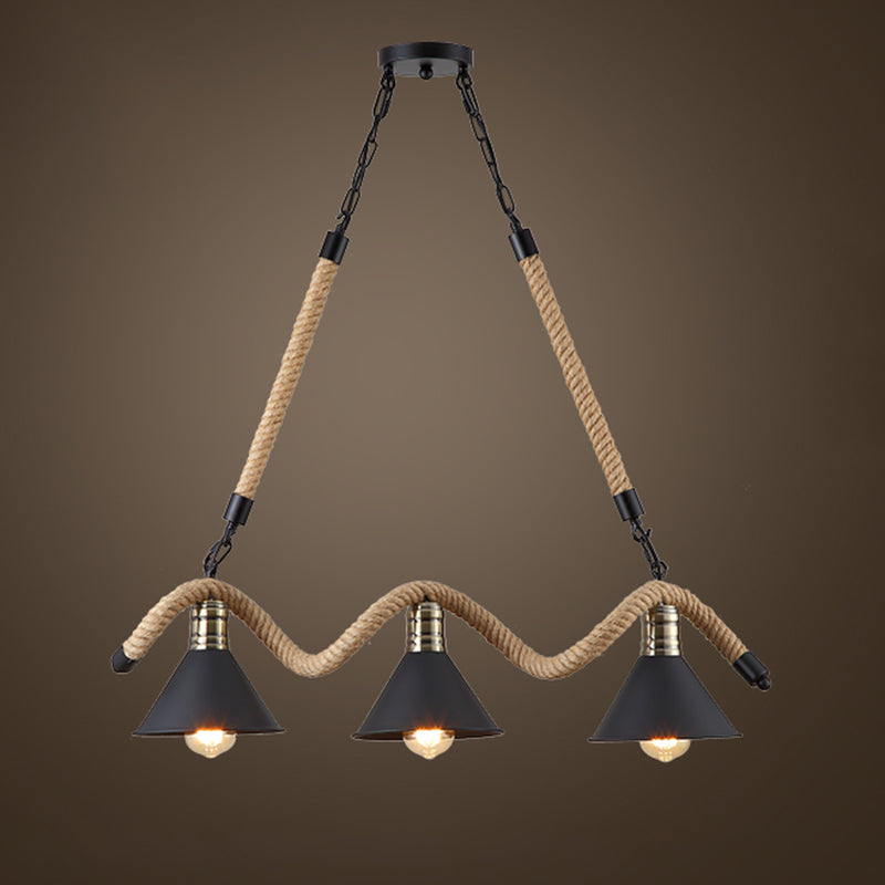 Industrial Linear Island Lighting Chandelier Lighting Hanging Mesh Lamp for Dining Room