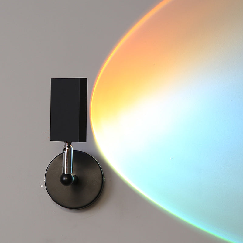 Modern Minimalist Style Armed Wall Mounted Light Fixture Metal 1 Light Sconce Light Fixtures in Black Finish