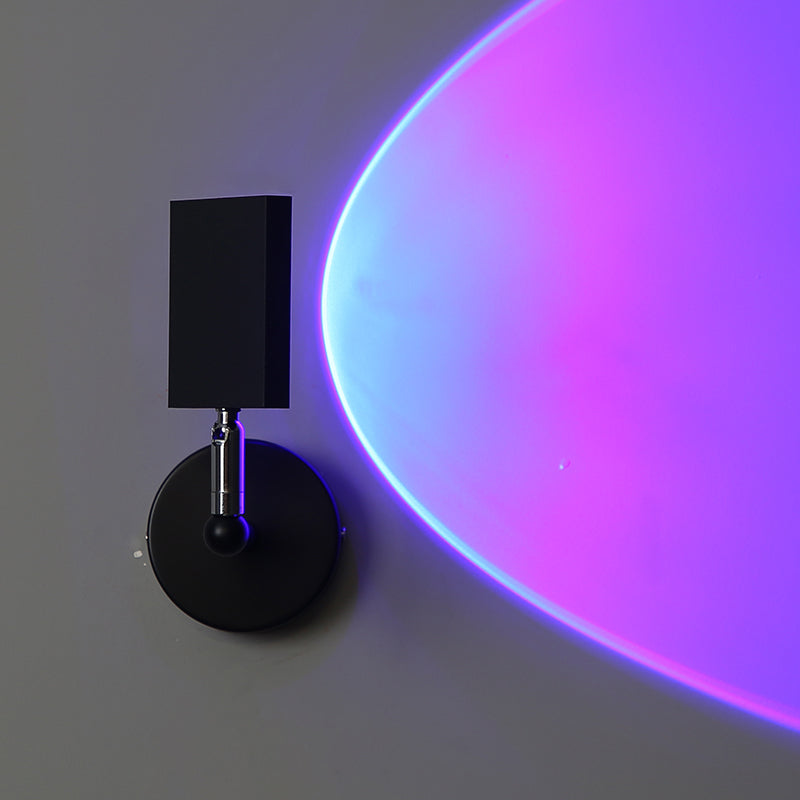 Modern Minimalist Style Armed Wall Mounted Light Fixture Metal 1 Light Sconce Light Fixtures in Black Finish