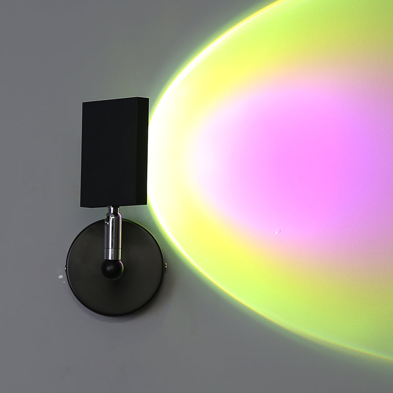 Modern Minimalist Style Armed Wall Mounted Light Fixture Metal 1 Light Sconce Light Fixtures in Black Finish