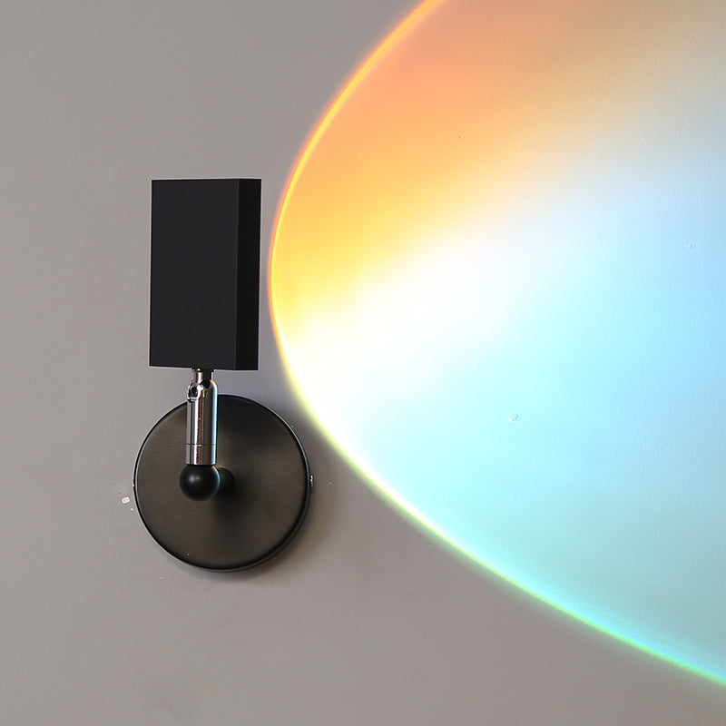 Modern Minimalist Style Armed Wall Mounted Light Fixture Metal 1 Light Sconce Light Fixtures in Black Finish