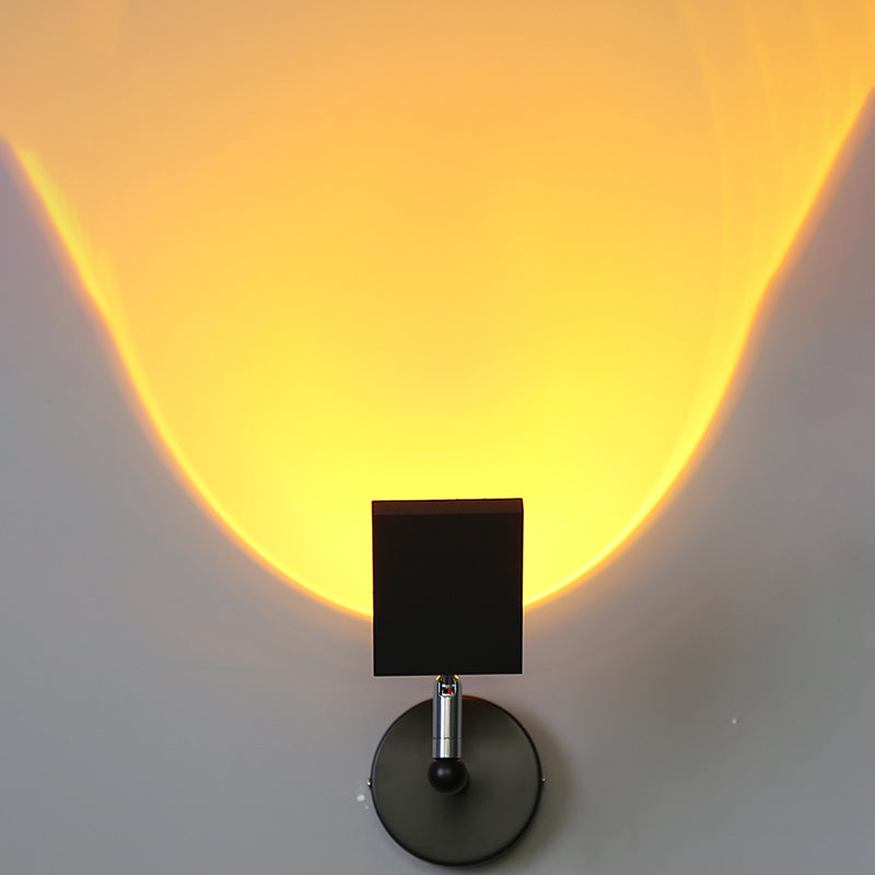 Modern Minimalist Style Armed Wall Mounted Light Fixture Metal 1 Light Sconce Light Fixtures in Black Finish