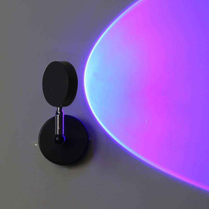 Modern Minimalist Style Armed Wall Mounted Light Fixture Metal 1 Light Sconce Light Fixtures in Black Finish