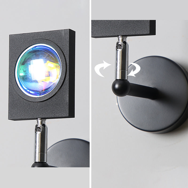 Modern Minimalist Style Armed Wall Mounted Light Fixture Metal 1 Light Sconce Light Fixtures in Black Finish