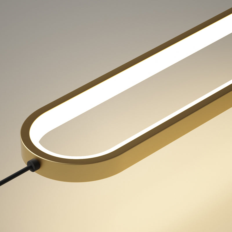 Modern Minimalist Style Oval Wall Mounted Light Fixture Metal 1 Light Wall Sconce Lighting for Bedroom