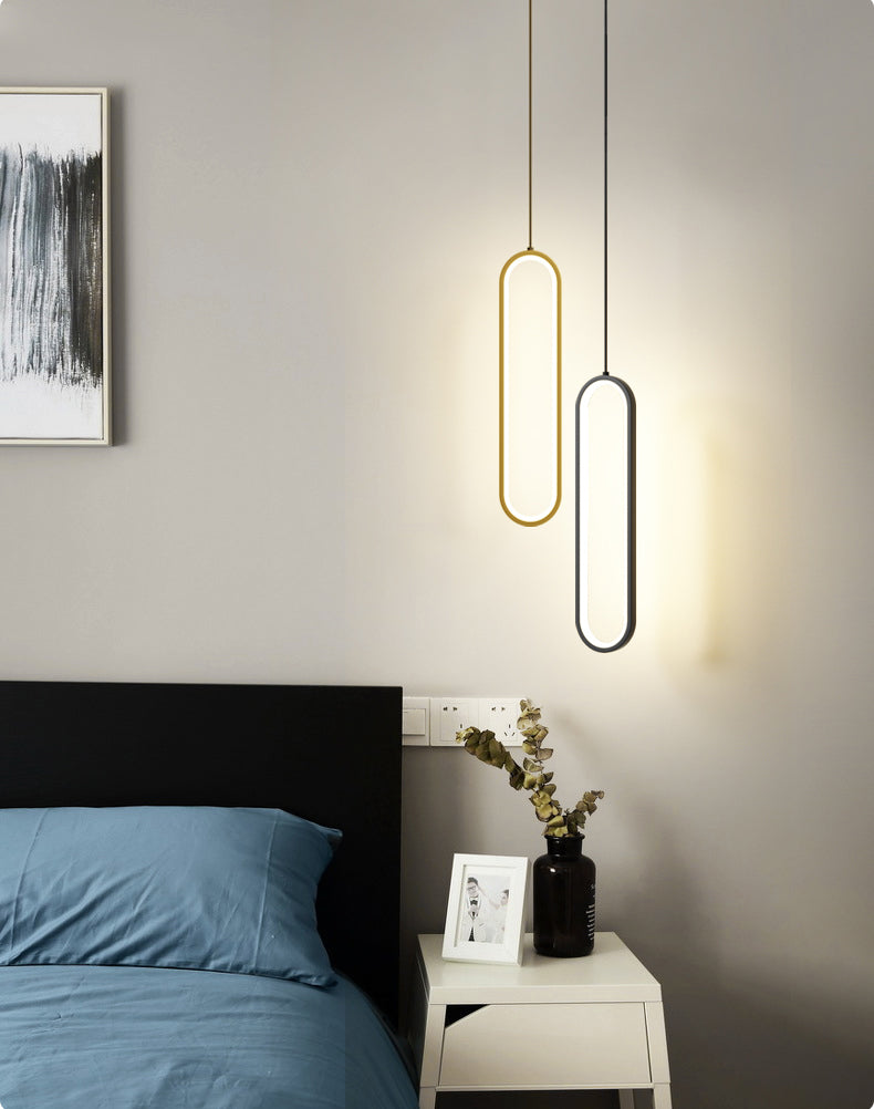Modern Minimalist Style Oval Wall Mounted Light Fixture Metal 1 Light Wall Sconce Lighting for Bedroom