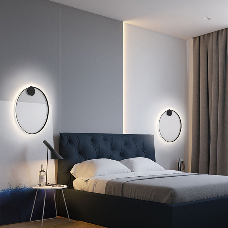 Modern Minimalist Minimalist Circular Montate Montate Metal 1 Light Sconce Light Set per camera da letto
