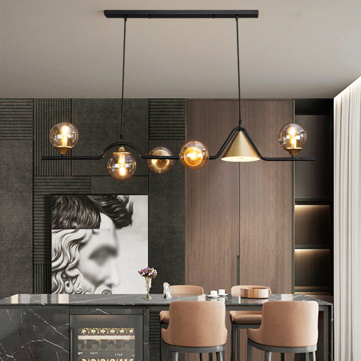 Sala da pranzo Isola Light Light Style Modern Style Isola Accensione con sfera di vetro